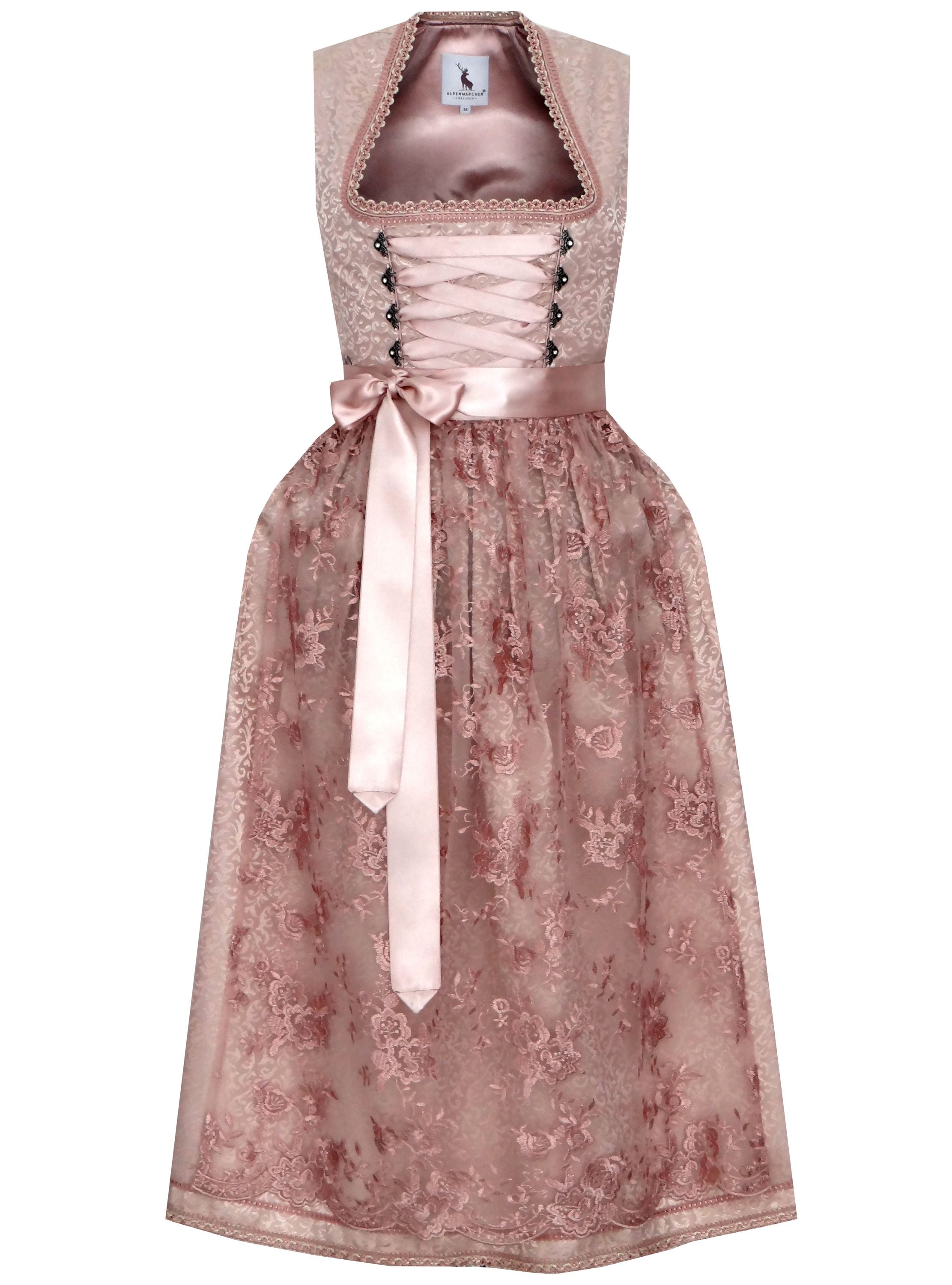 Langes Dirndl Verona in hellrosa -  ALM565L