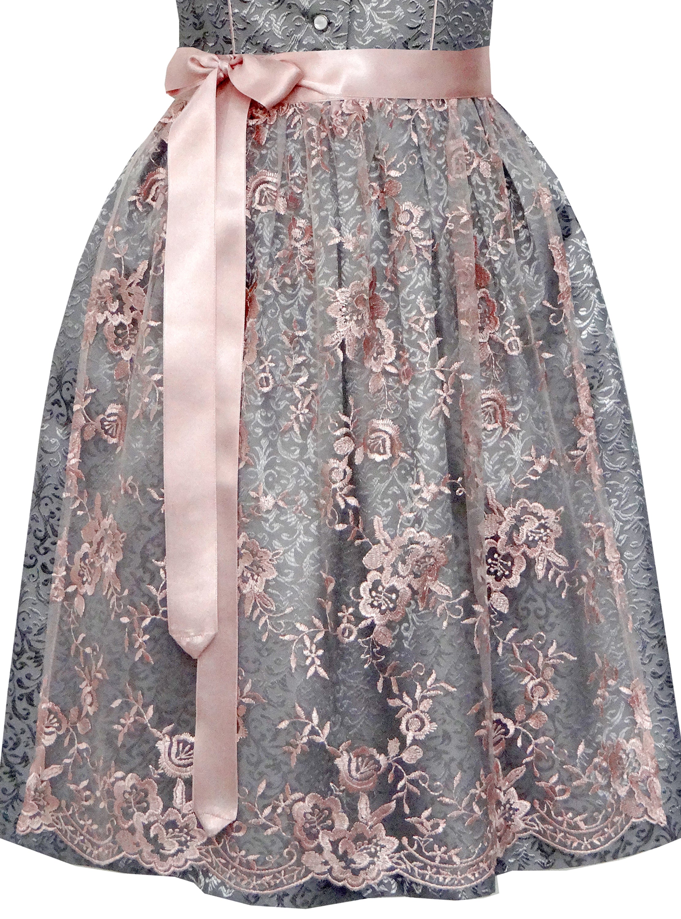 Midi Dirndl Undine in grau - ALM650