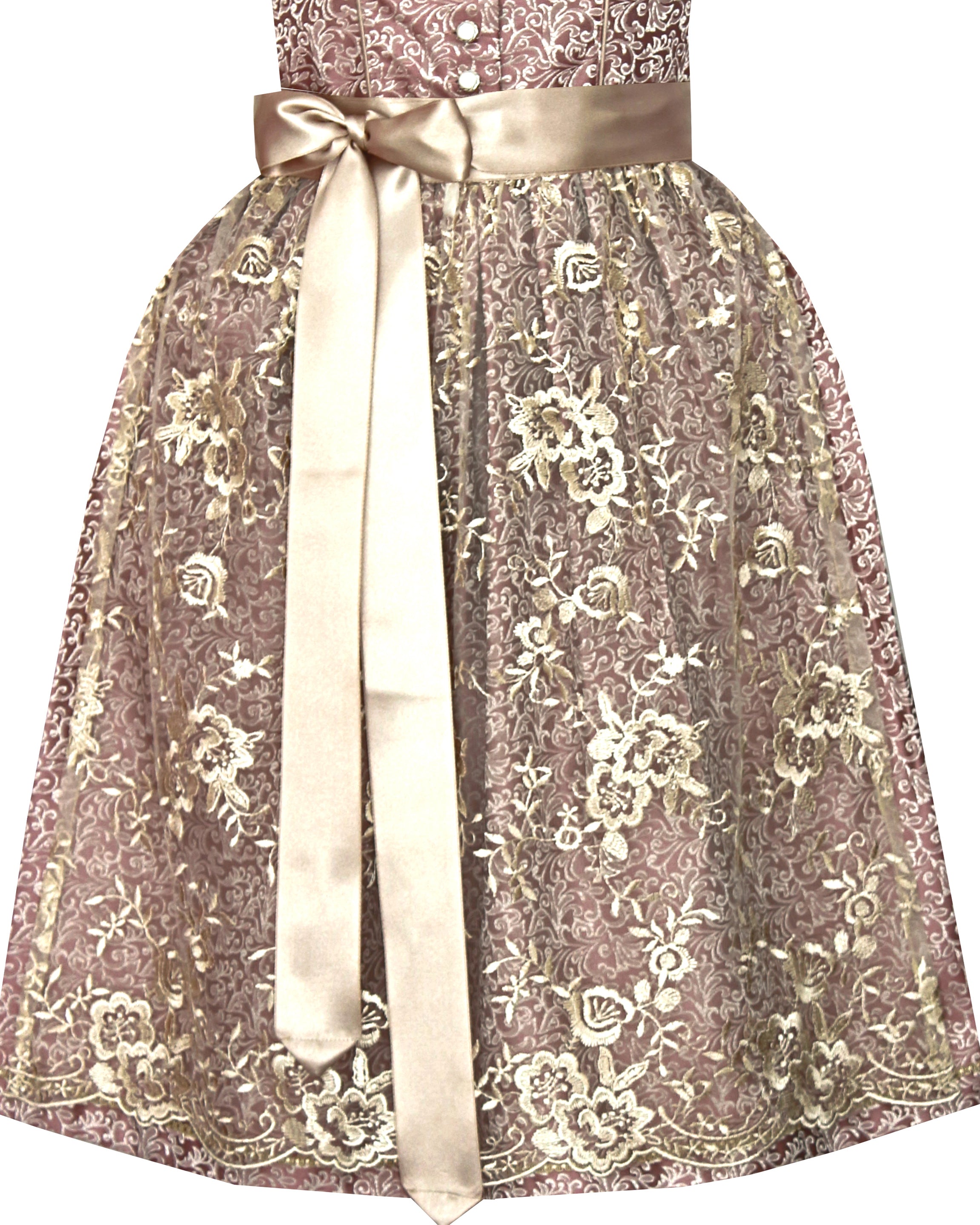 Dirndl Marie in altrosa und gold - ALM675PE