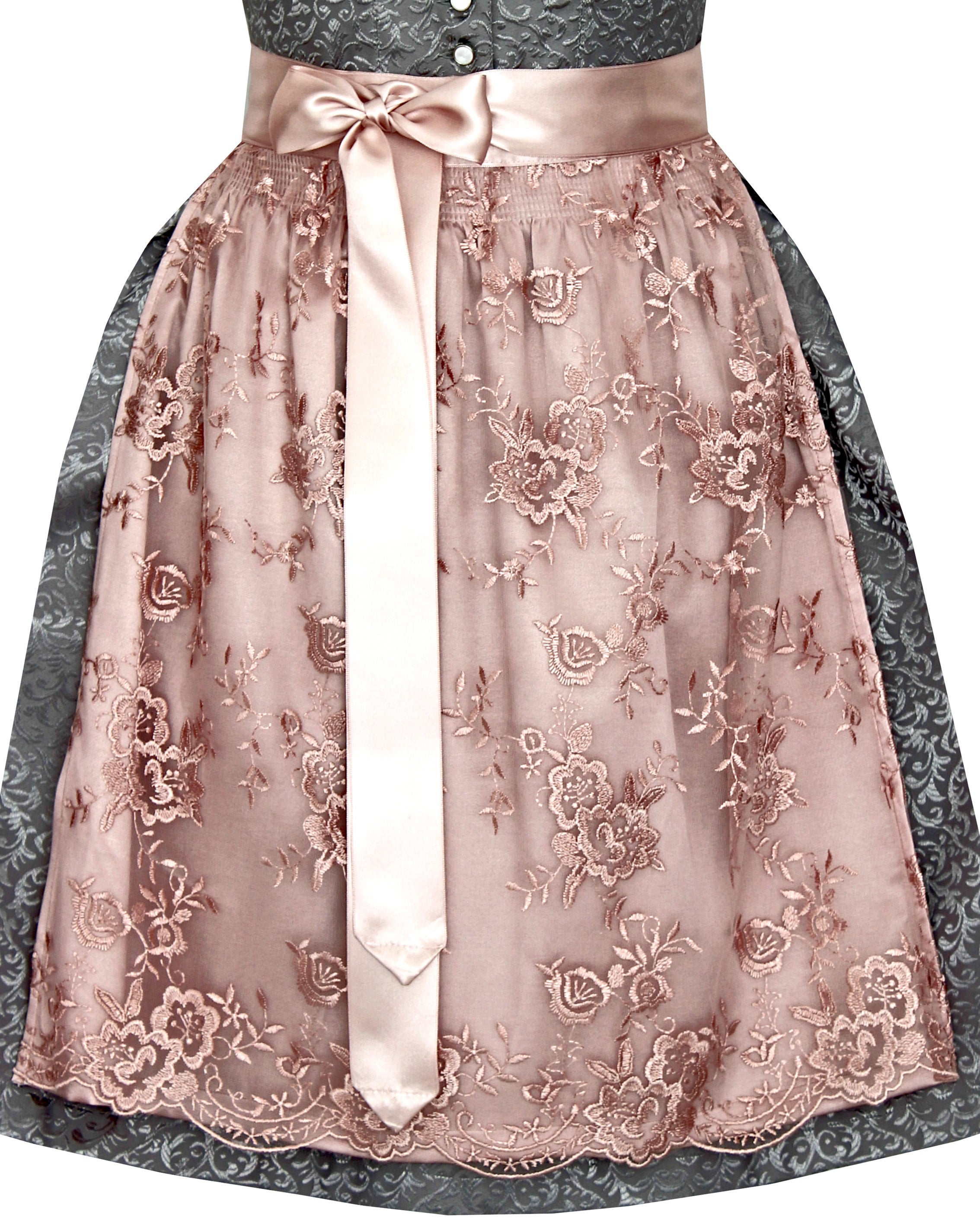 Dirndl Ava in grau und rosa - ALM684