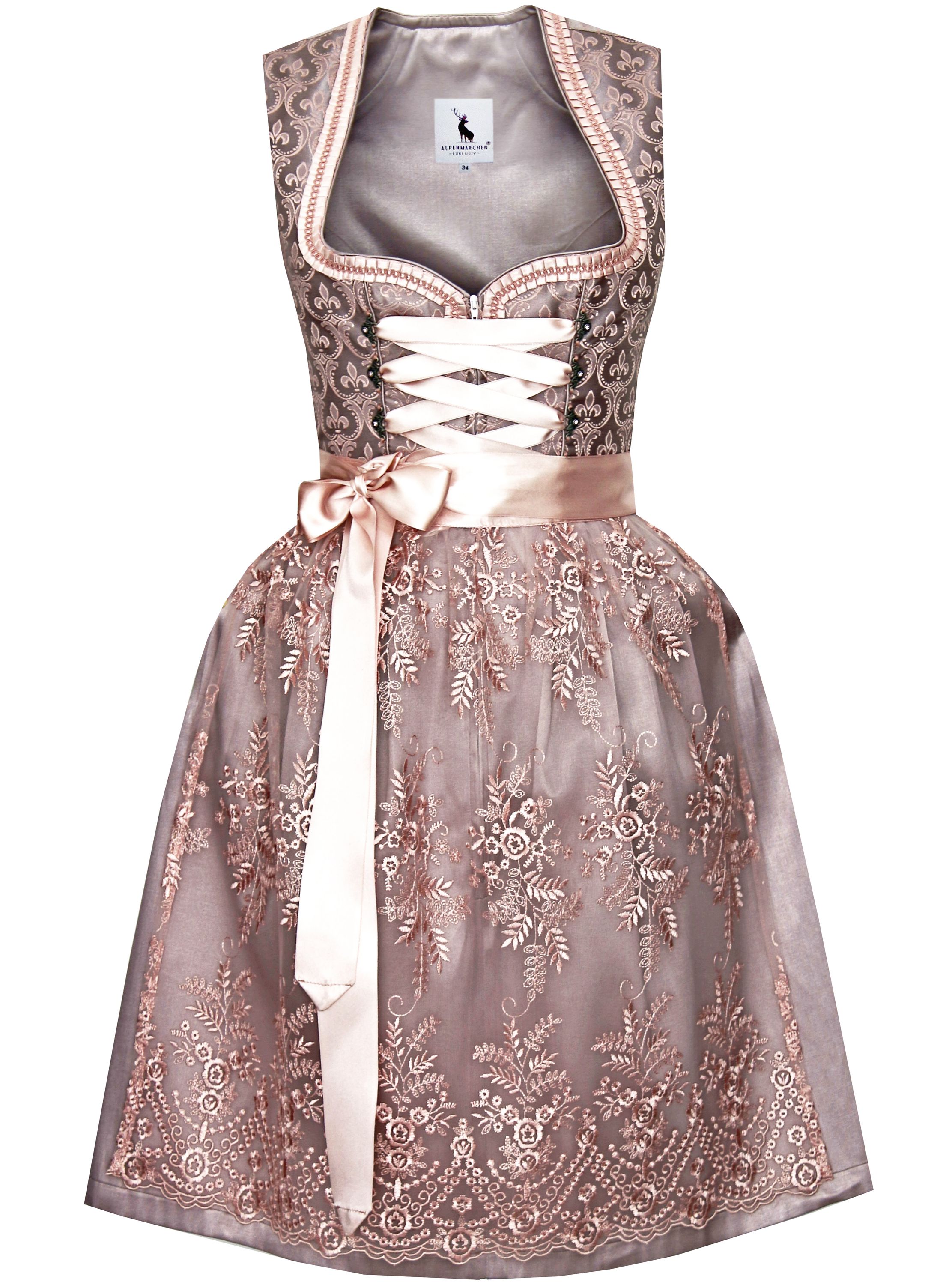 Alpenmärchen Midi Dirndl aus Exklusiver Kollektion Gr.32-50 - ALM765