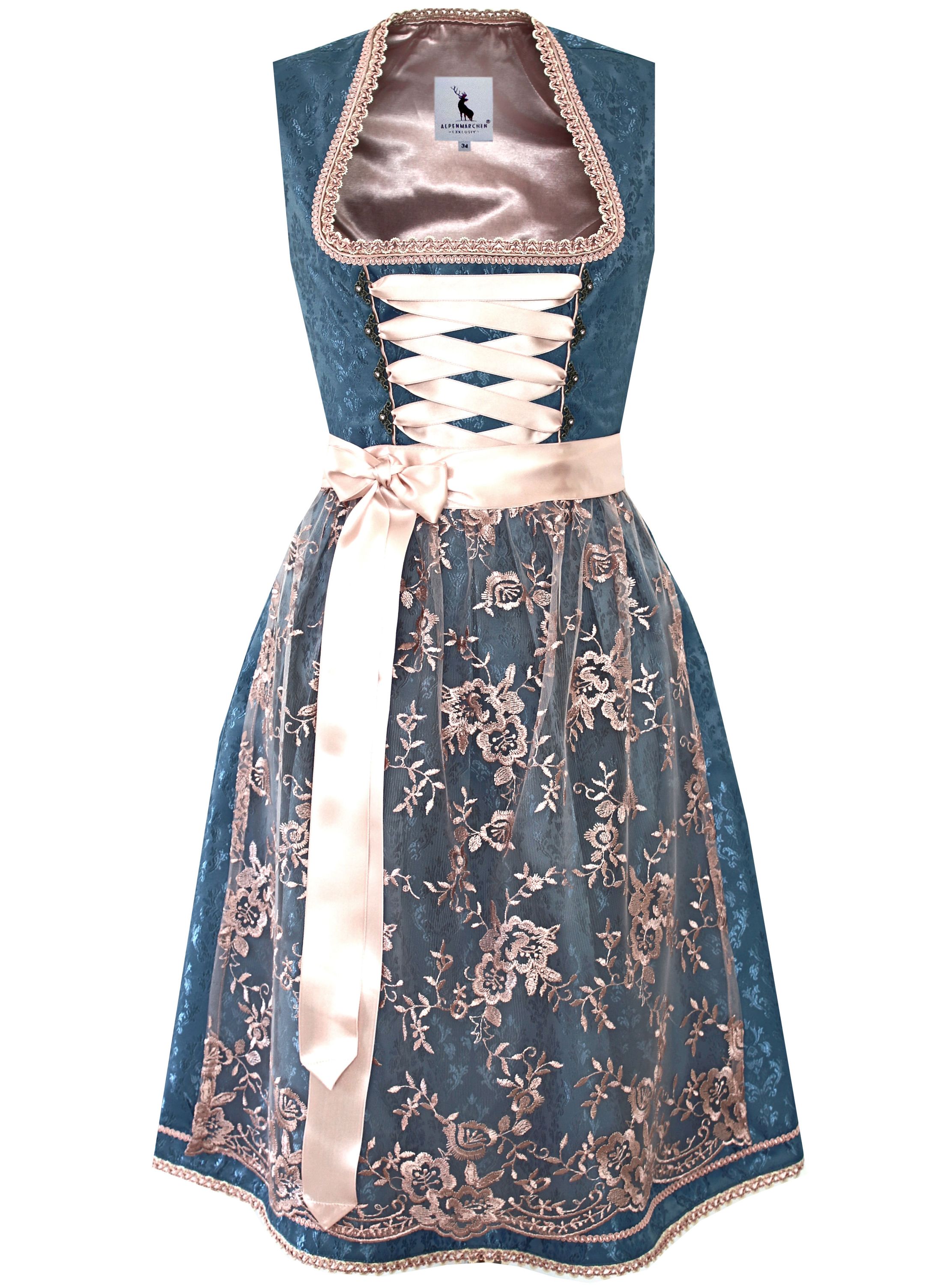 Dirndl Zoe in blau und rosa - ALM914