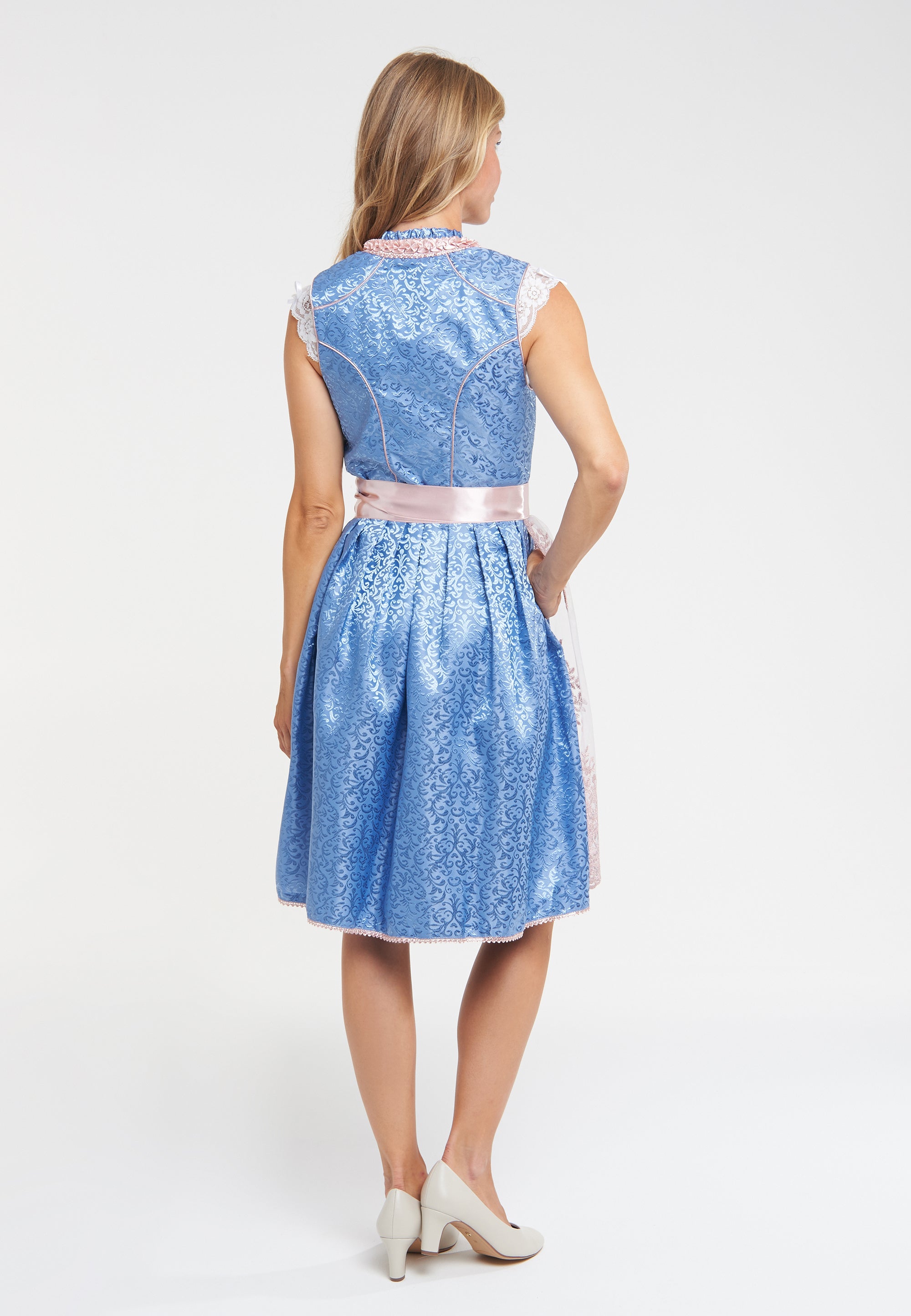 Dirndl Juliette in Blau und Rosa - ALM943