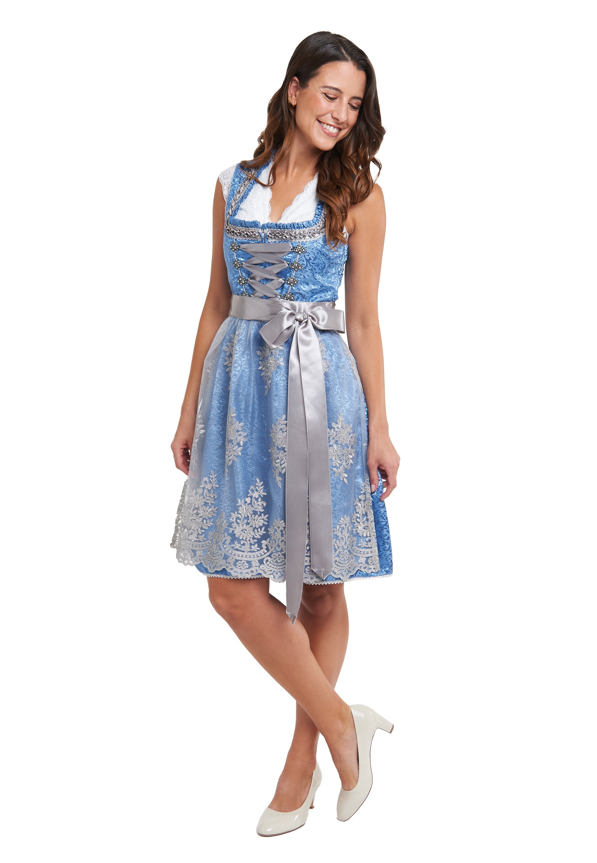 Dirndl Stella in Blau und Silber - ALM960