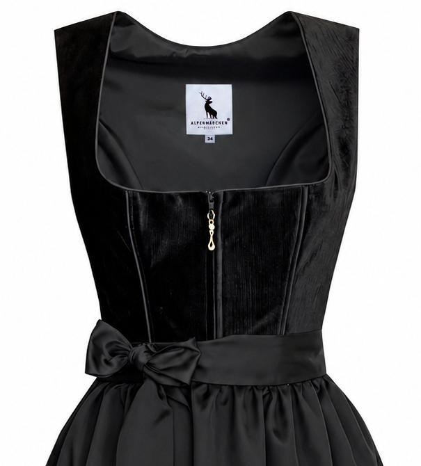 Midi Dirndl Enora in schwarz - ALM1079