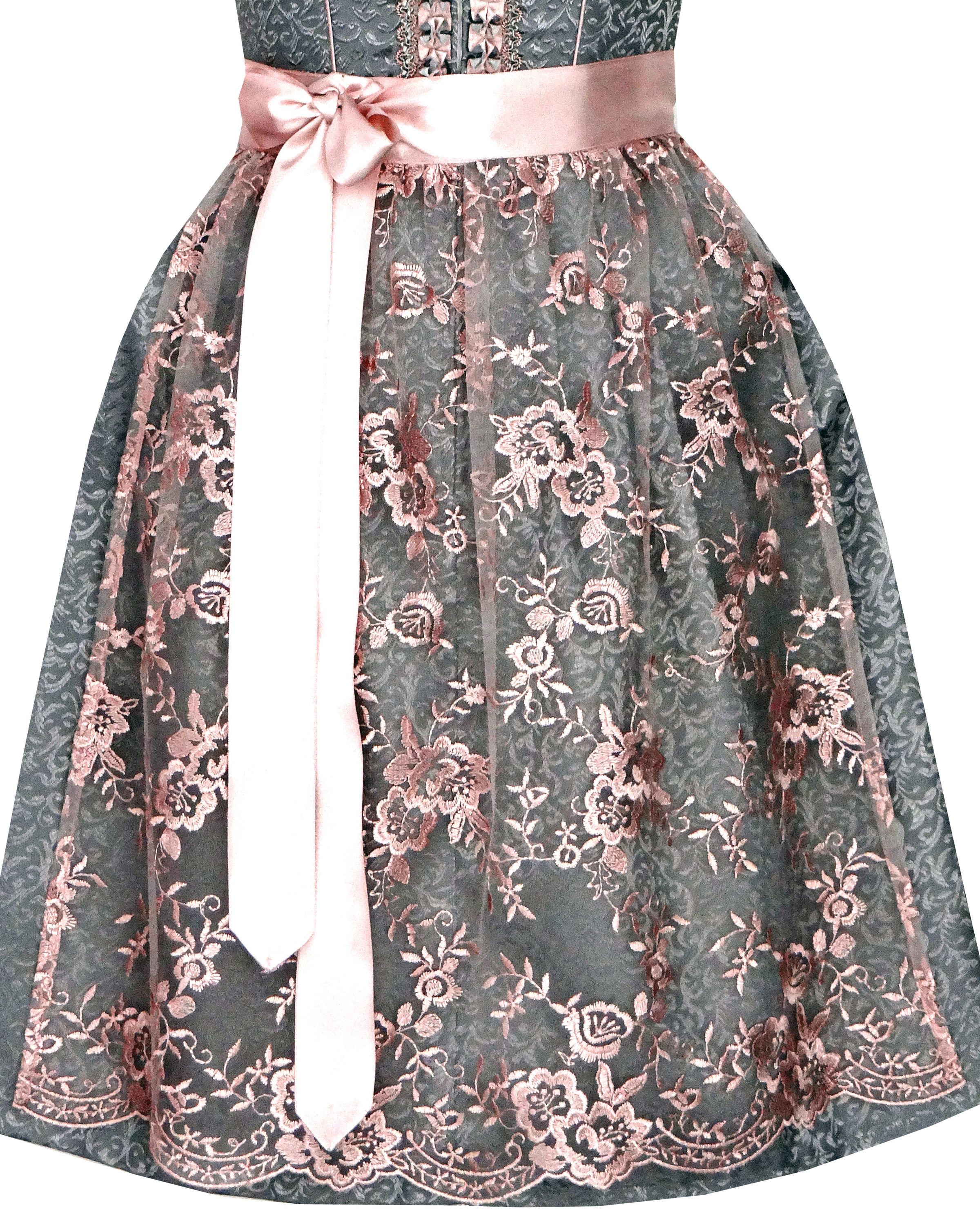 Dirndl Marlies in Grau und Altrosa - ALM779